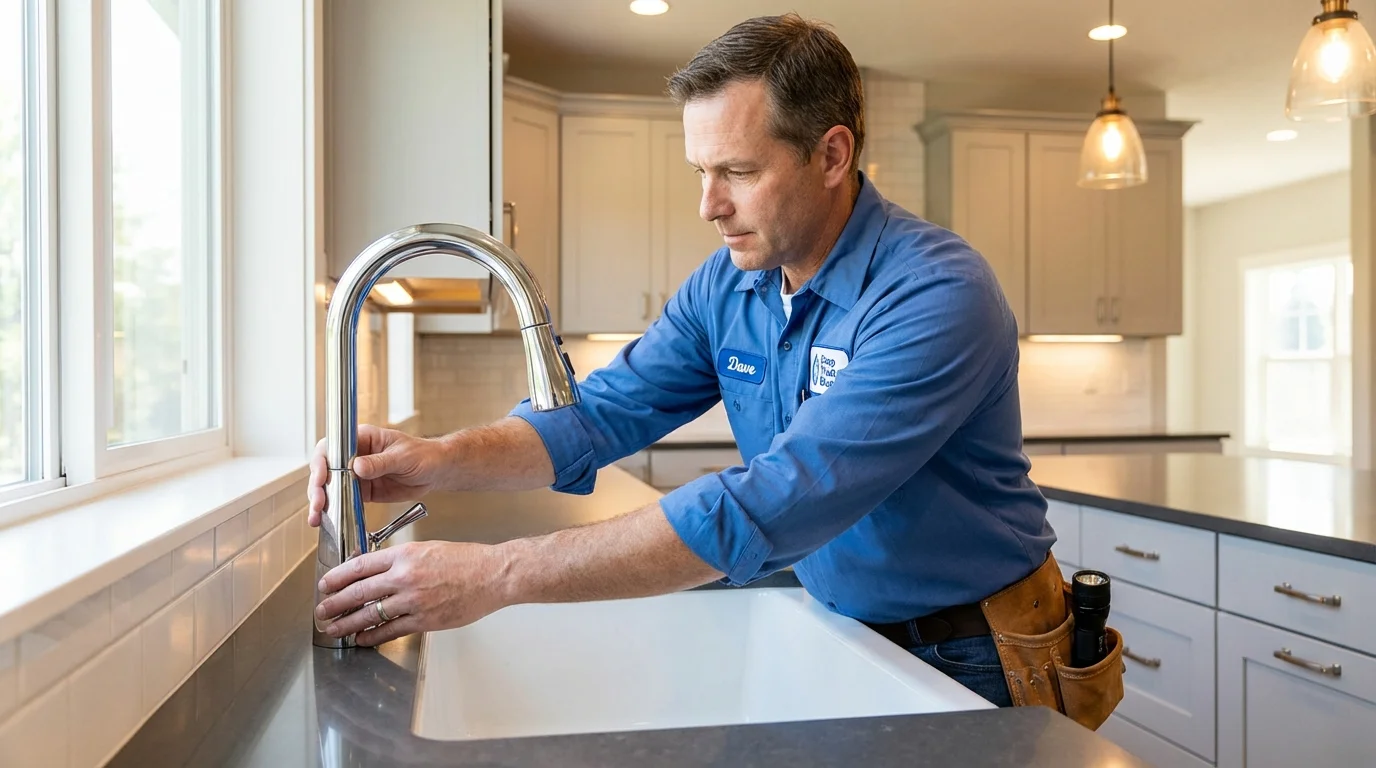 Kitchen faucet installation by Johns Plumbing LLC in Wanatah
