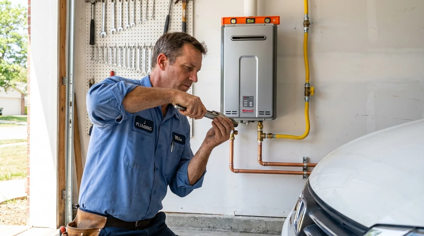 Tankless water heater installation by a Johns Plumbing LLC plumber in Wanatah